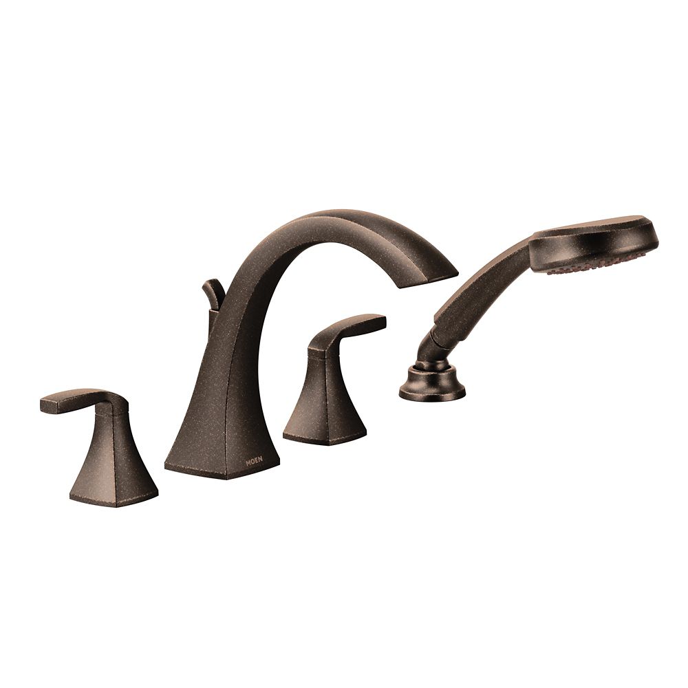 Voss 2-Handle Roman Tub Faucet Trim Kit With Hand Shower In Oil Rubbed Bronze (Valve Not Included)