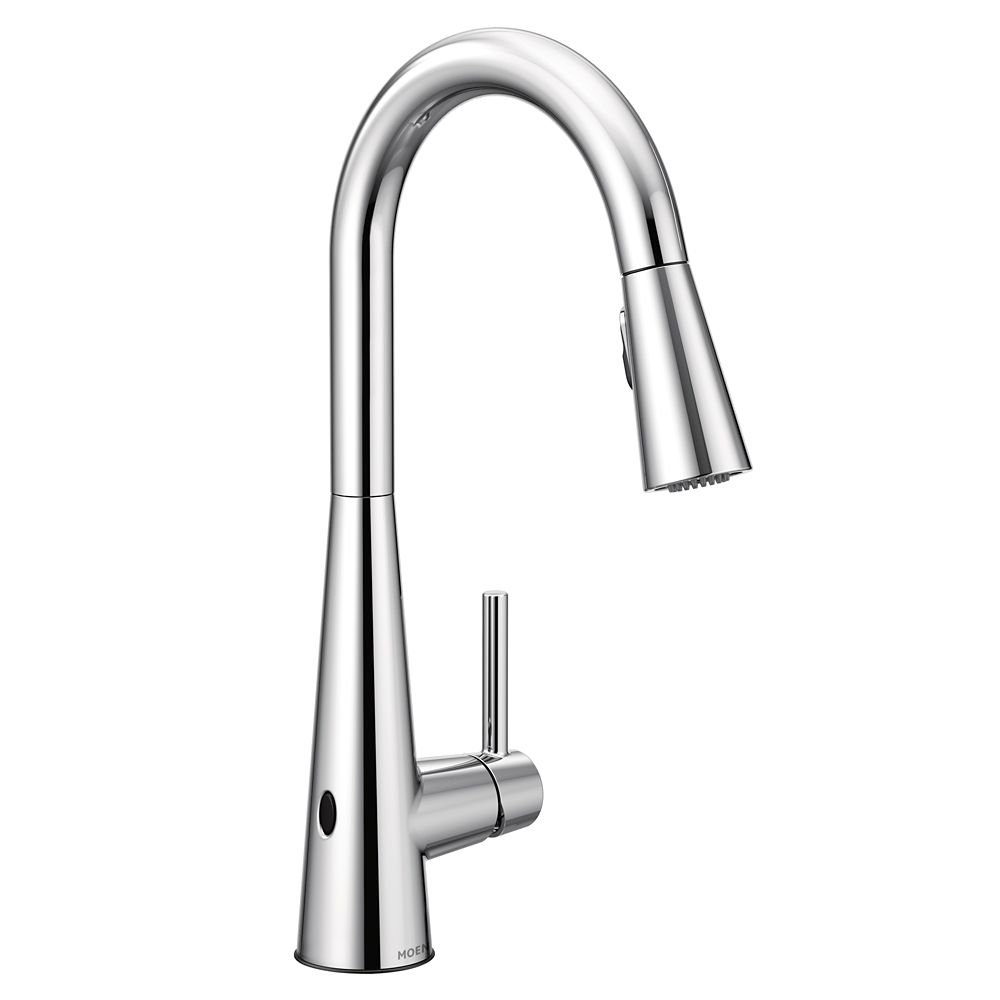 MOEN Sleek Single Handle High Arc Pulldown Kitchen Faucet In Chrome   P 1001167269 