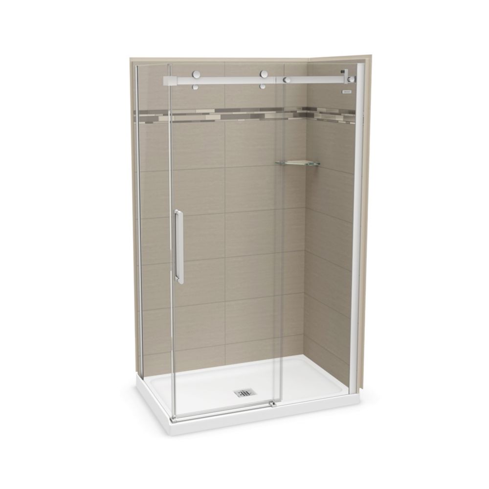 MAAX Utile 48 Inch X 32 Inch Origin Greige Corner Shower Kit With maax-utile-48-inch-x-32-inch-origin-greige-corner-shower-kit-with