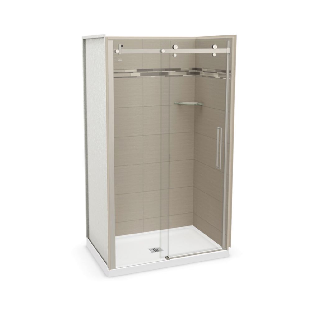 MAAX Utile 48 inch x 32 inch Origin Greige Alcove Shower Kit with