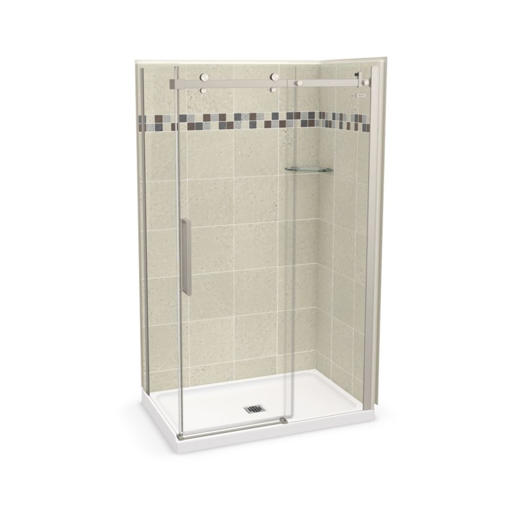 MAAX Utile 48 inch x 32 inch Stone Sahara Corner Shower Kit with