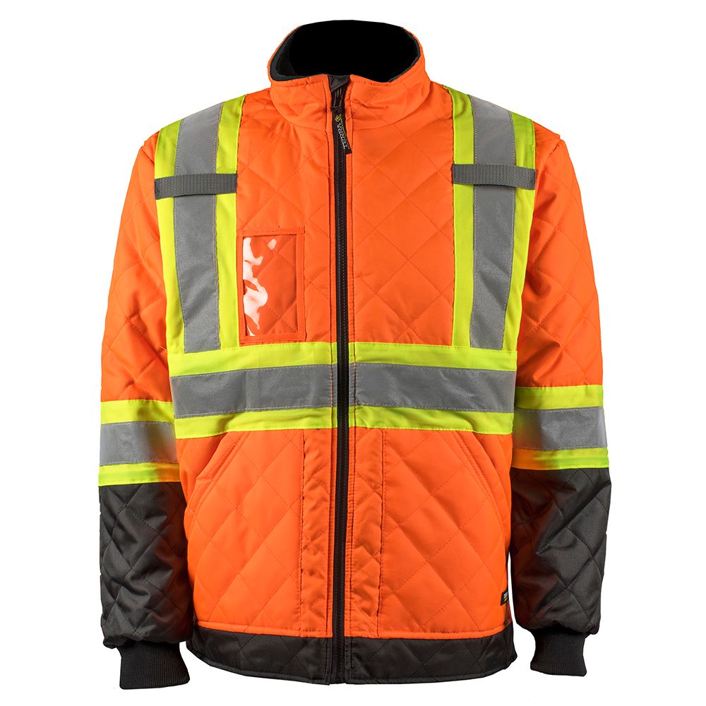Terra HiVis Quilted Freezer Jacket with Rflt Band (Orange) SZ M The