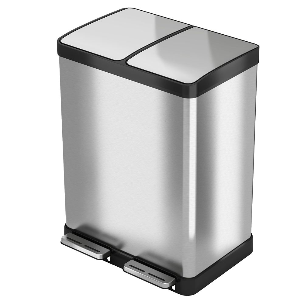 Halo 60 L / 16 Gal Premium Stainless Steel Step Recycler Trash Can