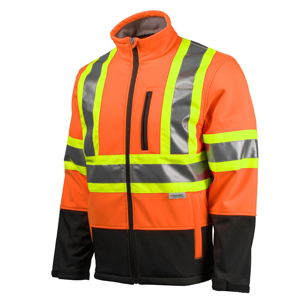 Lincoln Electric Shadow Grain Leather Sleeved Jacket L The Terra Hi Vis Softs Jacket W Ykk Zipper Orange Sz