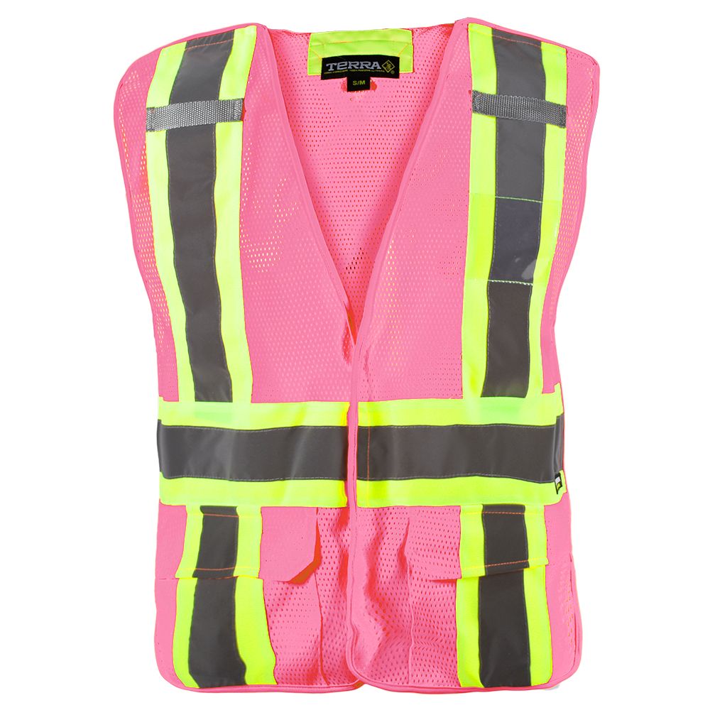 HiVis 5Point Tear Away Vest (Pink) SZ L/XL