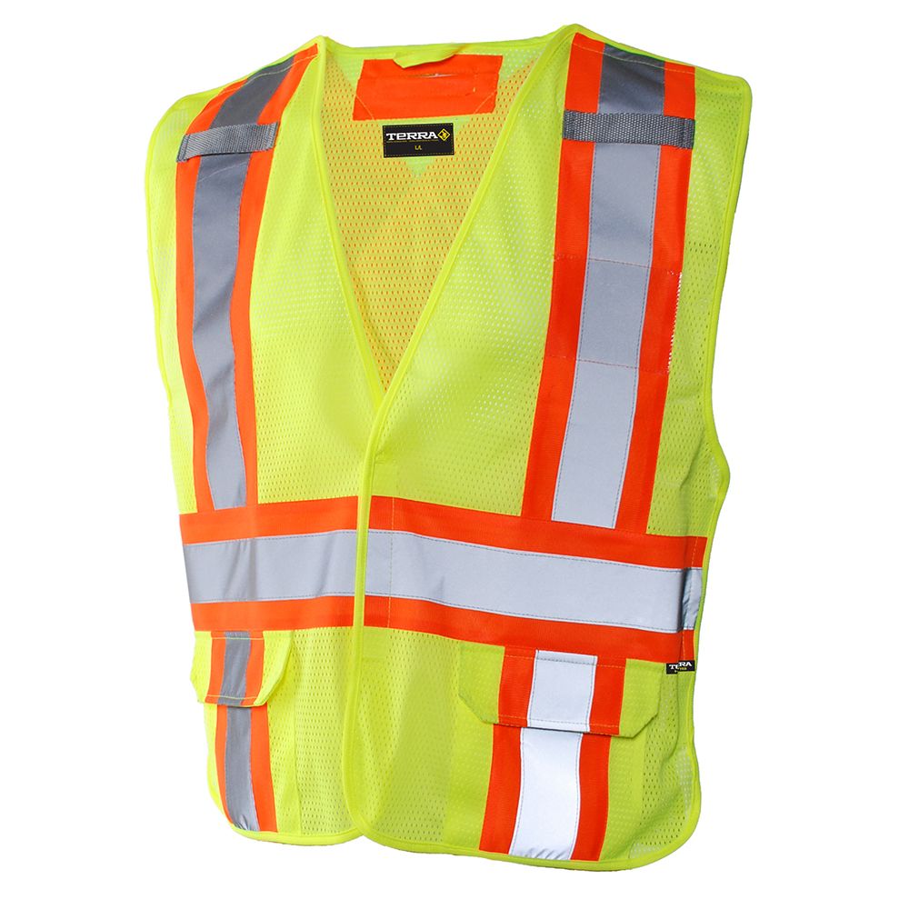 Terra Hi-Vis 5-Point Tear Away Vest (Yellow) SZ S/M | The Home Depot Canada