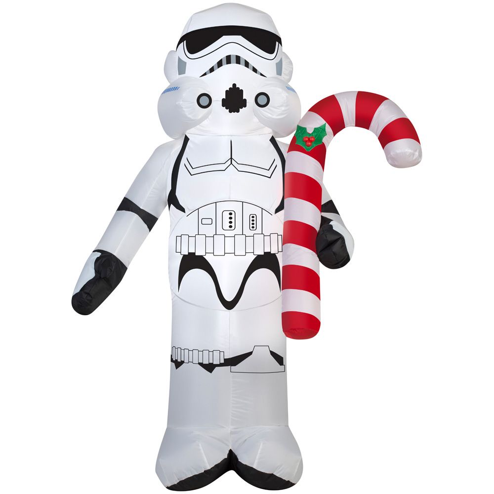 Star Wars Small Airblown Stormtrooper Holding Candy Cane