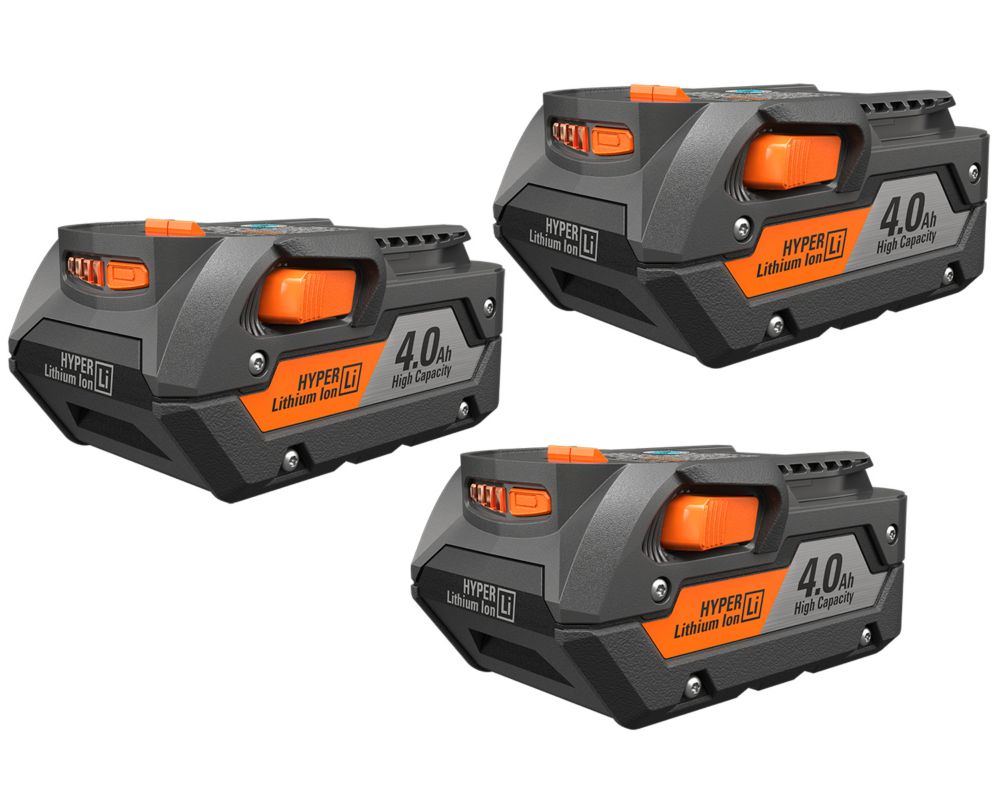 Ridgid 18v 4 0ah Hyper Lithium Ion Battery Pack 3 Pack The Home - battery pack 3 pack photo of product