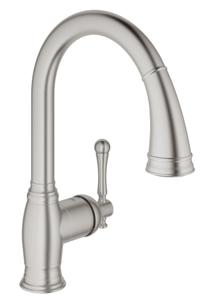 Kingston Brass Contemporary Single Handle Pull Down Sprayer Kitchen Grohe Bridgeford Single Handle Pull Down Sprayer Kitchen Faucet