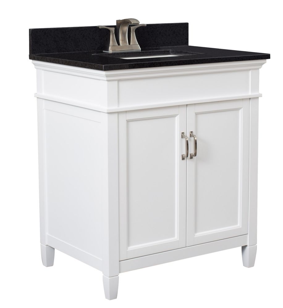 Glacier Bay Eldan 30 Inch W Vanity Combo With White Vitreous China Foremost Ashburn 30 Inch Vanity Combo In White