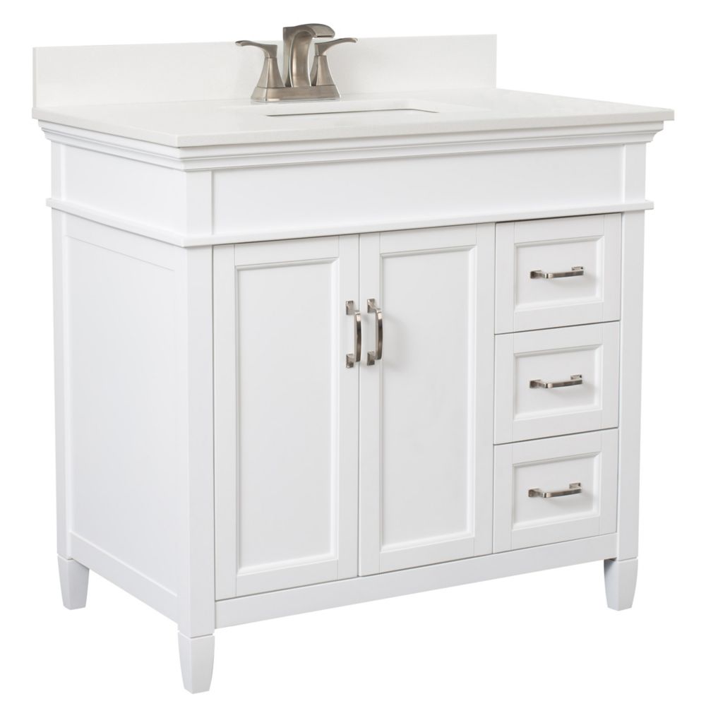 Foremost Ashburn 36 inch Vanity Combo in White with Lily White