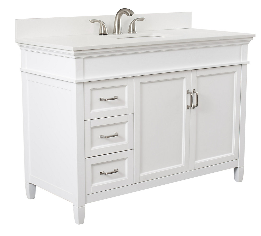 Foremost Ashburn 48 Inch Vanity Combo In White With Lily Foremost Ashburn 48 Inch Vanity Combo In White With Lily Engineered Stone Top