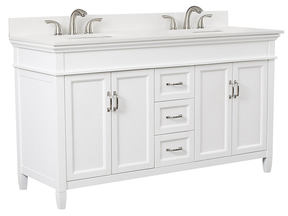 Foremost Ashburn 60 Inch Vanity Combo In White With Lily Foremost Ashburn 60 Inch Vanity Combo In White With Lily Engineered Stone Top