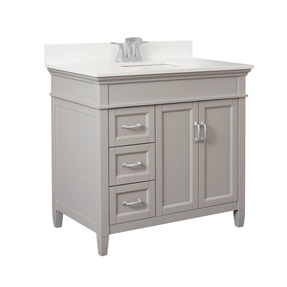 Foremost Ashburn 36 inch Vanity Combo in Grey with Lily White ...