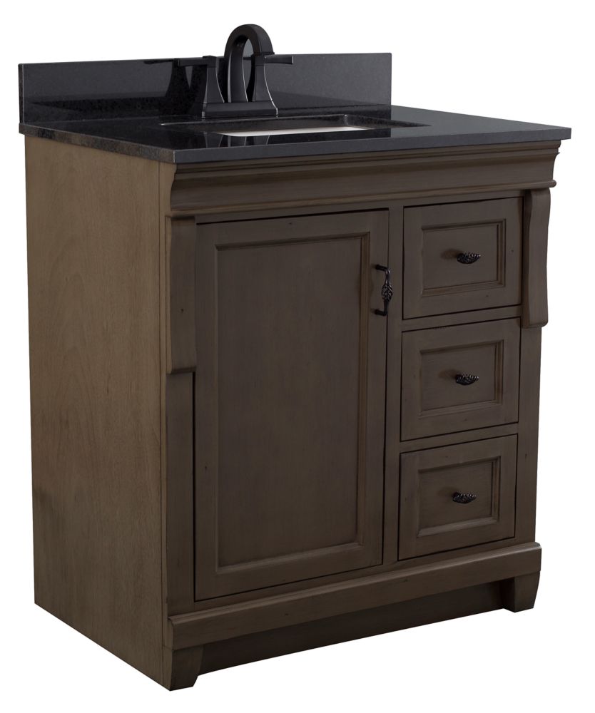 Foremost Naples 31 inch Vanity in Distressed Grey with Granite