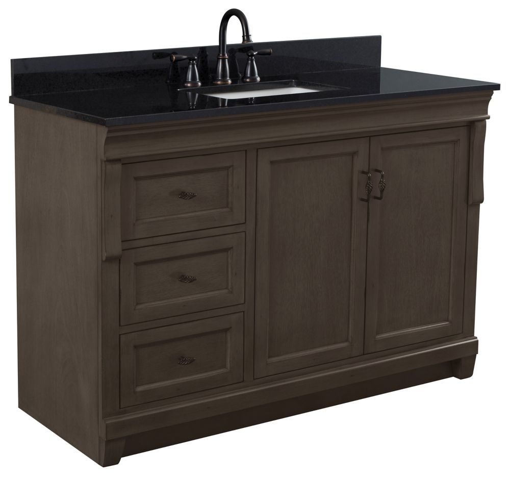 Foremost Naples 36 inch Vanity in Distressed Grey With Left