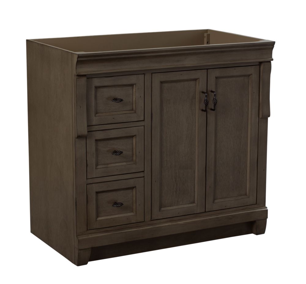 Foremost Naples 36 inch Vanity in Distressed Grey With Left