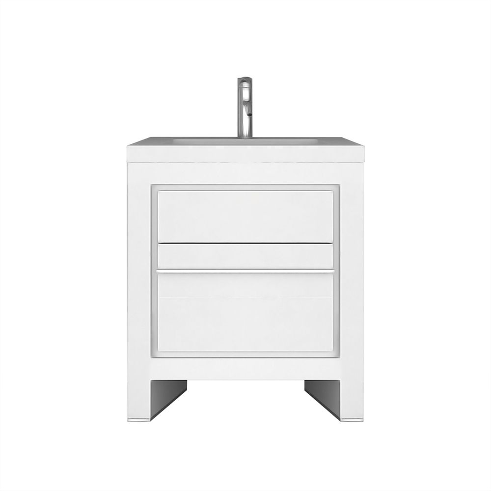 Jade Bath Sloan 28 inch Single Freestanding Modern White Bathroom Vanity with Basin The Home