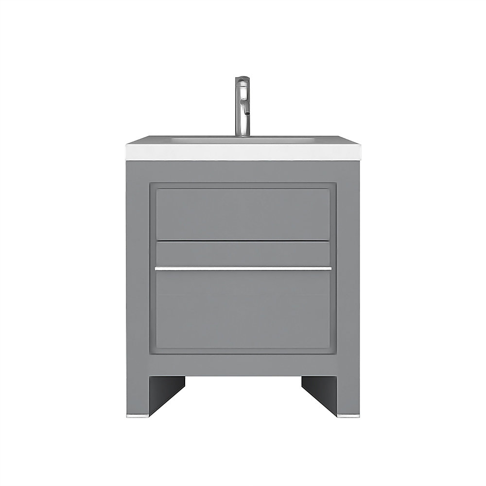 Sloan 28 Inch Single Freestanding Modern Grey Bathroom