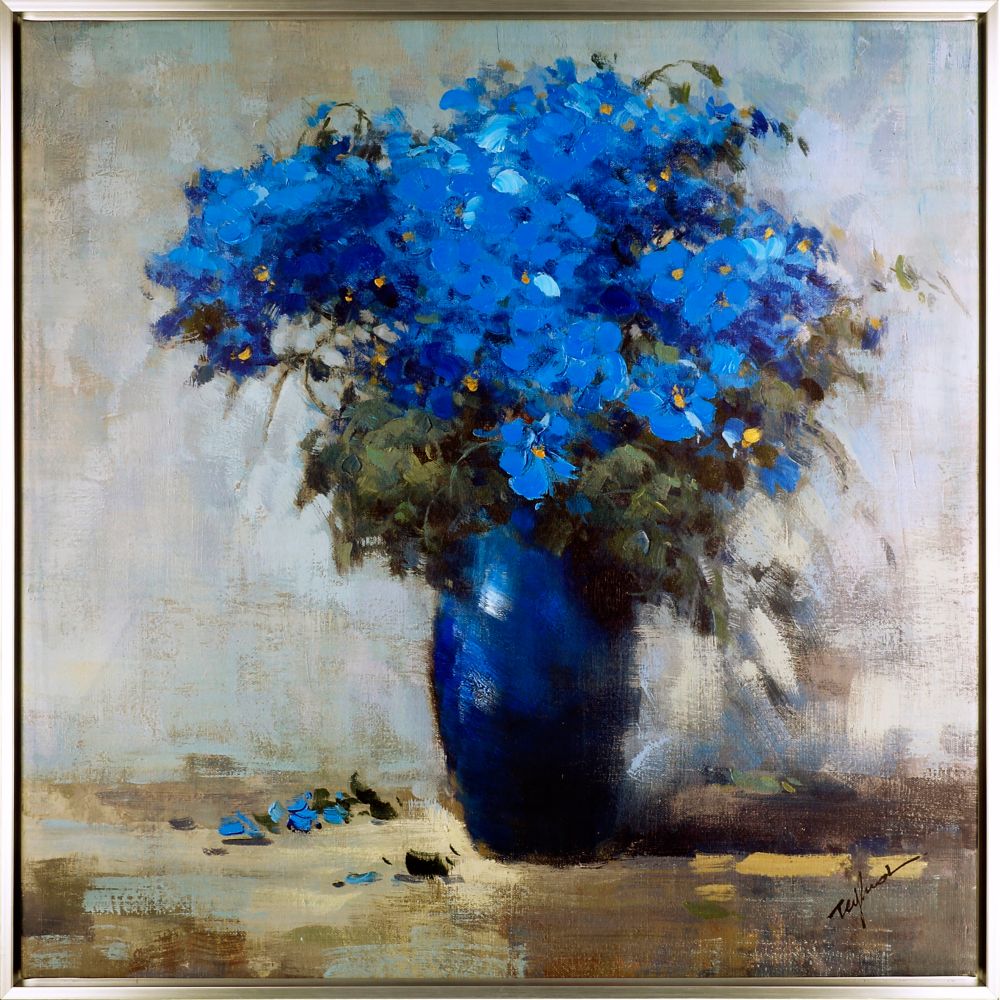 Blue Acrylic Flowers art maison canada the flowers blue floral art acrylic on canvas art