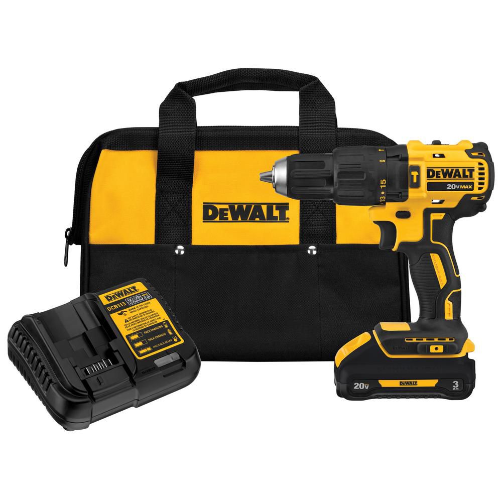 20v Max Li Ion Cordless Brushless 12 Inch Compact Hammer Drill W 1 Battery 30ah Charger Tool Bag