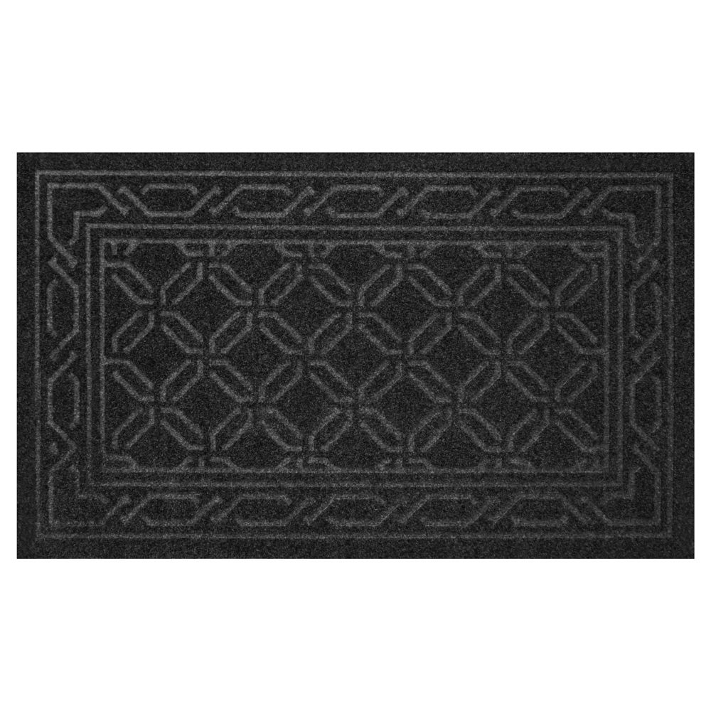 TrafficMASTER Black 18-inch x 30-inch Embossed Needlepunch Doormat ...