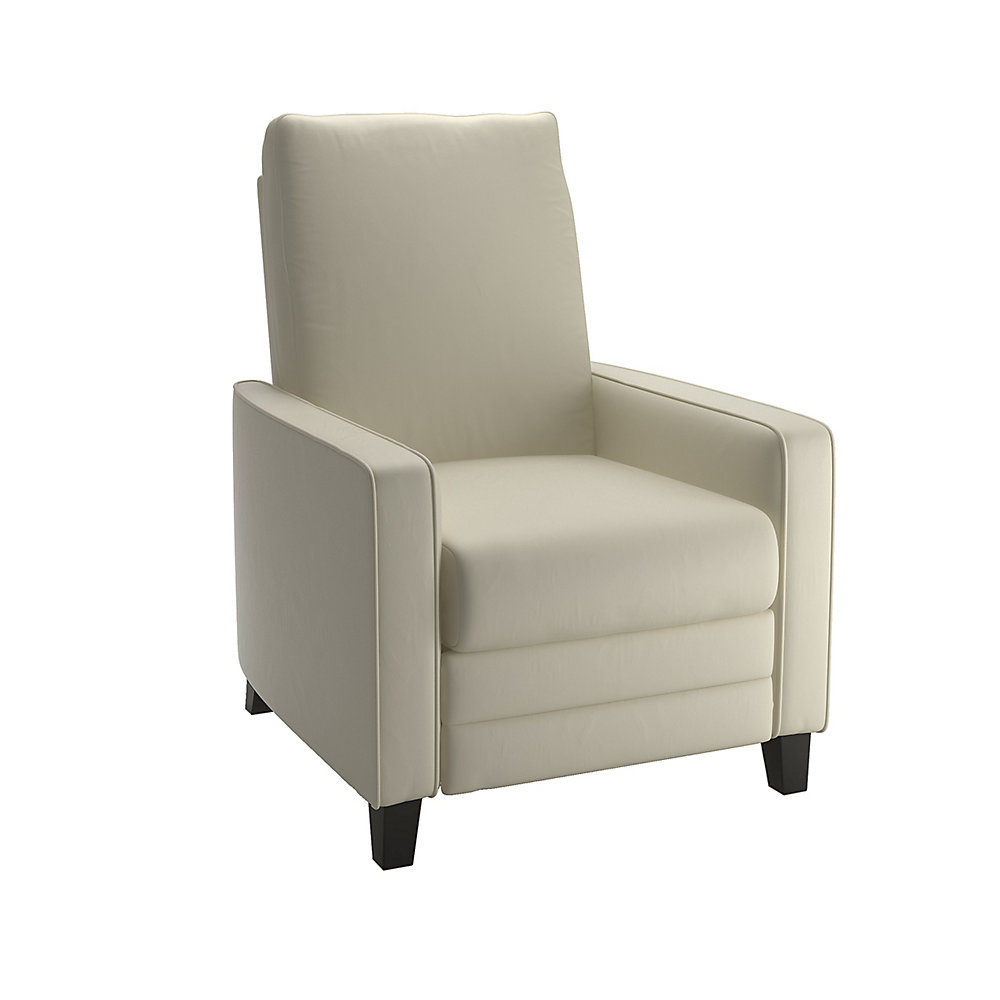 Corliving Kelsey Cream Bonded Leather Recliner | The Home ...