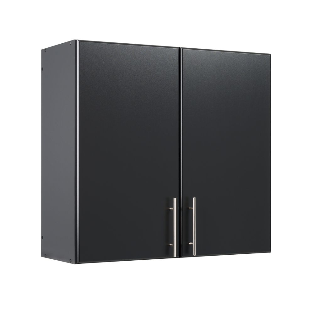 Prepac Elite 16 Inch Stackable Wall Cabinet Black The Home Depot Prepac Elite 32 Inch Wall Cabinet Black