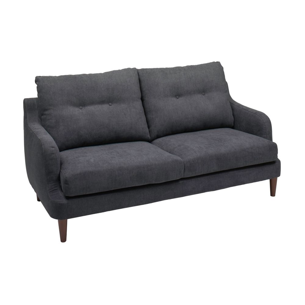 Corliving Victoria Navy Blue Fabric Sofa with Sloped Armrests The