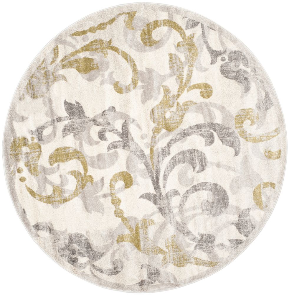 Safavieh Amherst Elaine Ivory / Light Grey 5 ft. x 5 ft. Indoor/Outdoor