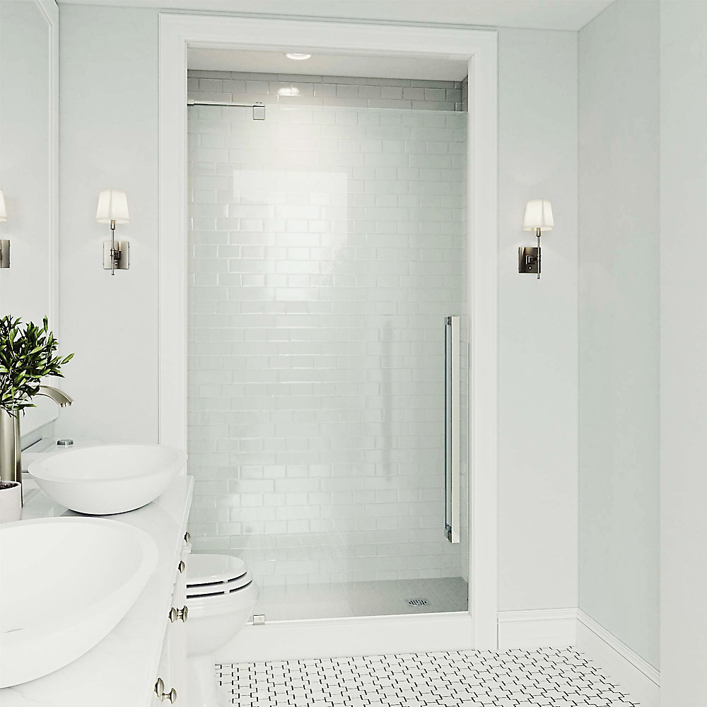 Vigo Cameo42x74 Adjule Frameless Pivot Shower Door In Stainless Vigo Cameo42x74 Adjule Frameless Pivot Shower Door In Stainless Steel