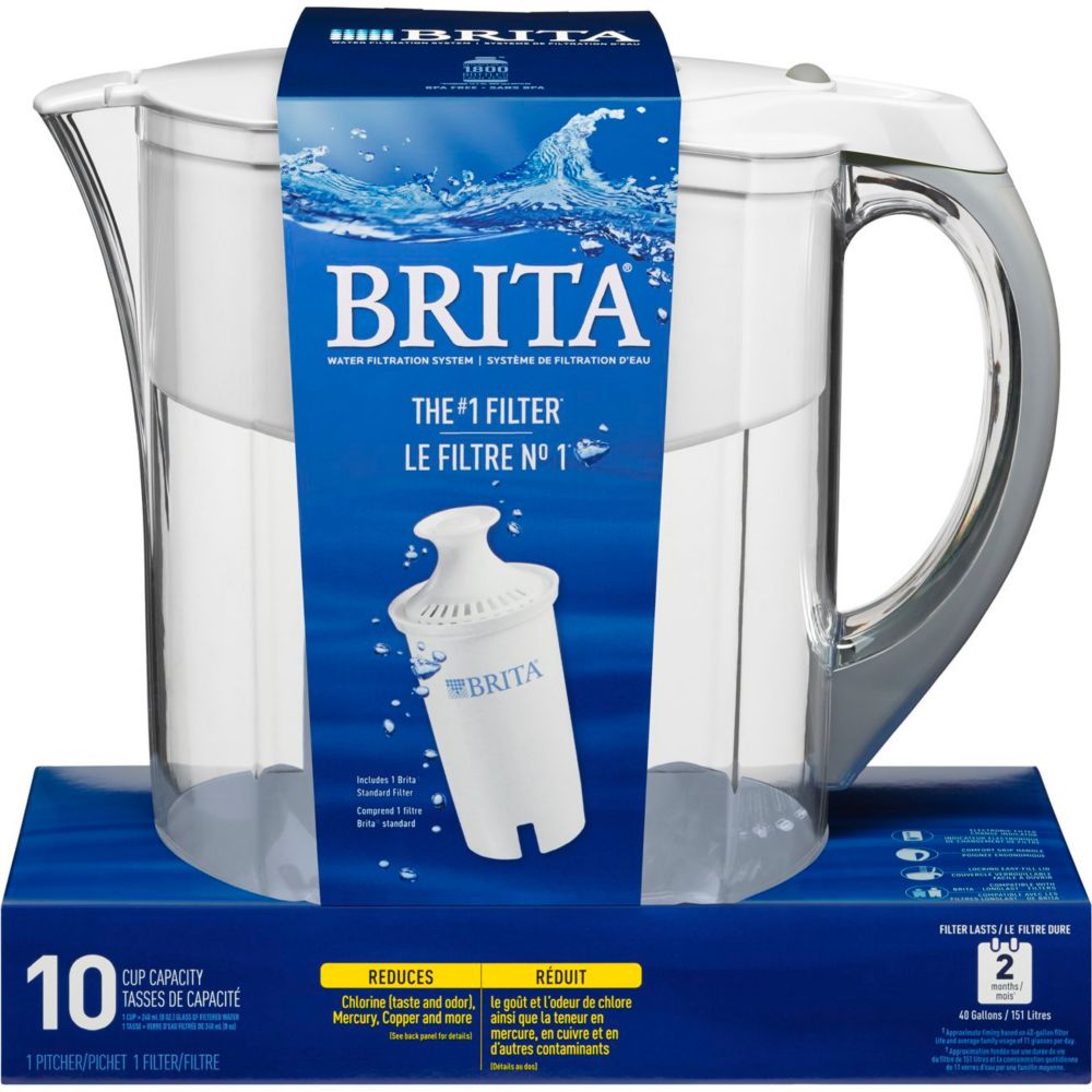 Brita Grand Water Filter Pitcher With 1 Replacement Filter White 10   P 1001179446 