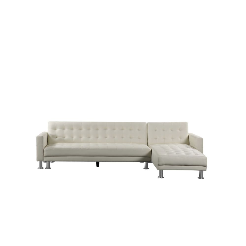 cream leather sleeper sofa