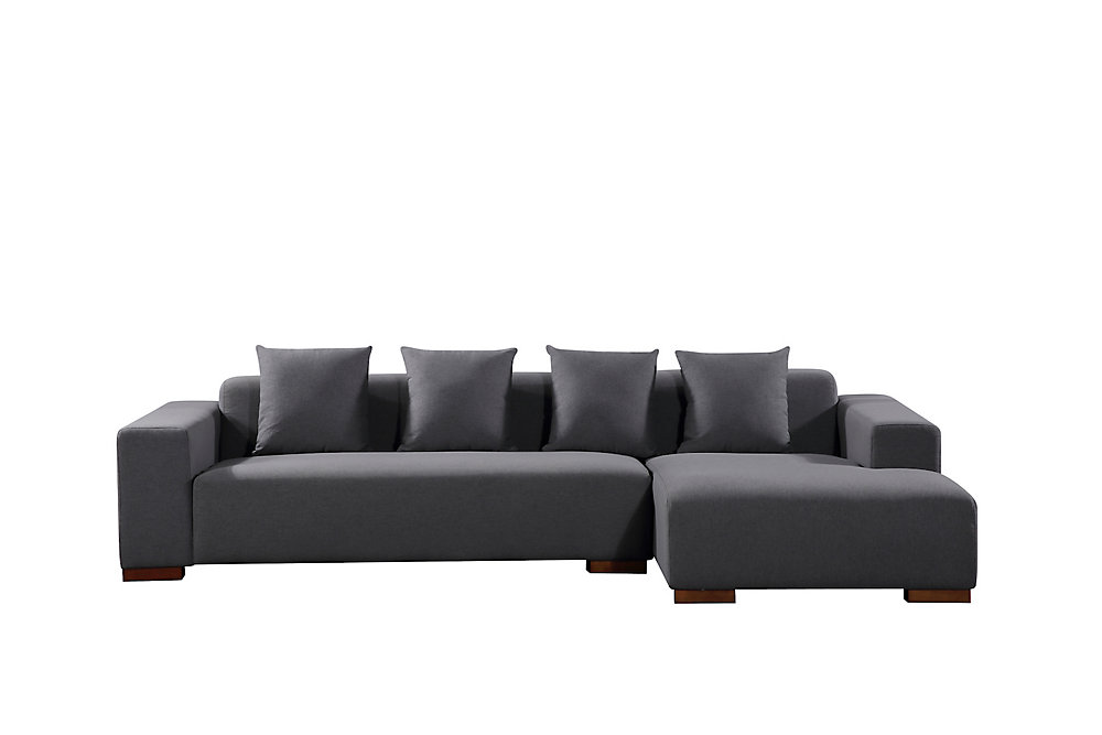 Lyon Sofa Sectionnel Gris Foncé Droit