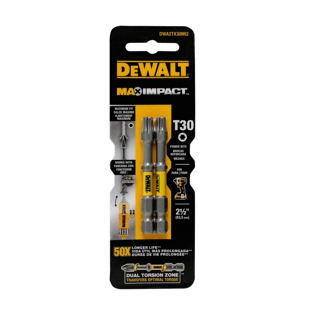 DEWALT Max Impact 21/2inch Torx 30 Driving Bit (2Piece) The Home