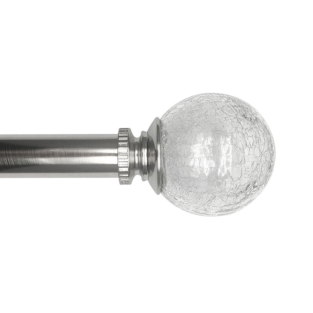 Home Decorators Collection Crackled Glass Sphere Finial for 1" Curtain Rod BN The Home Depot