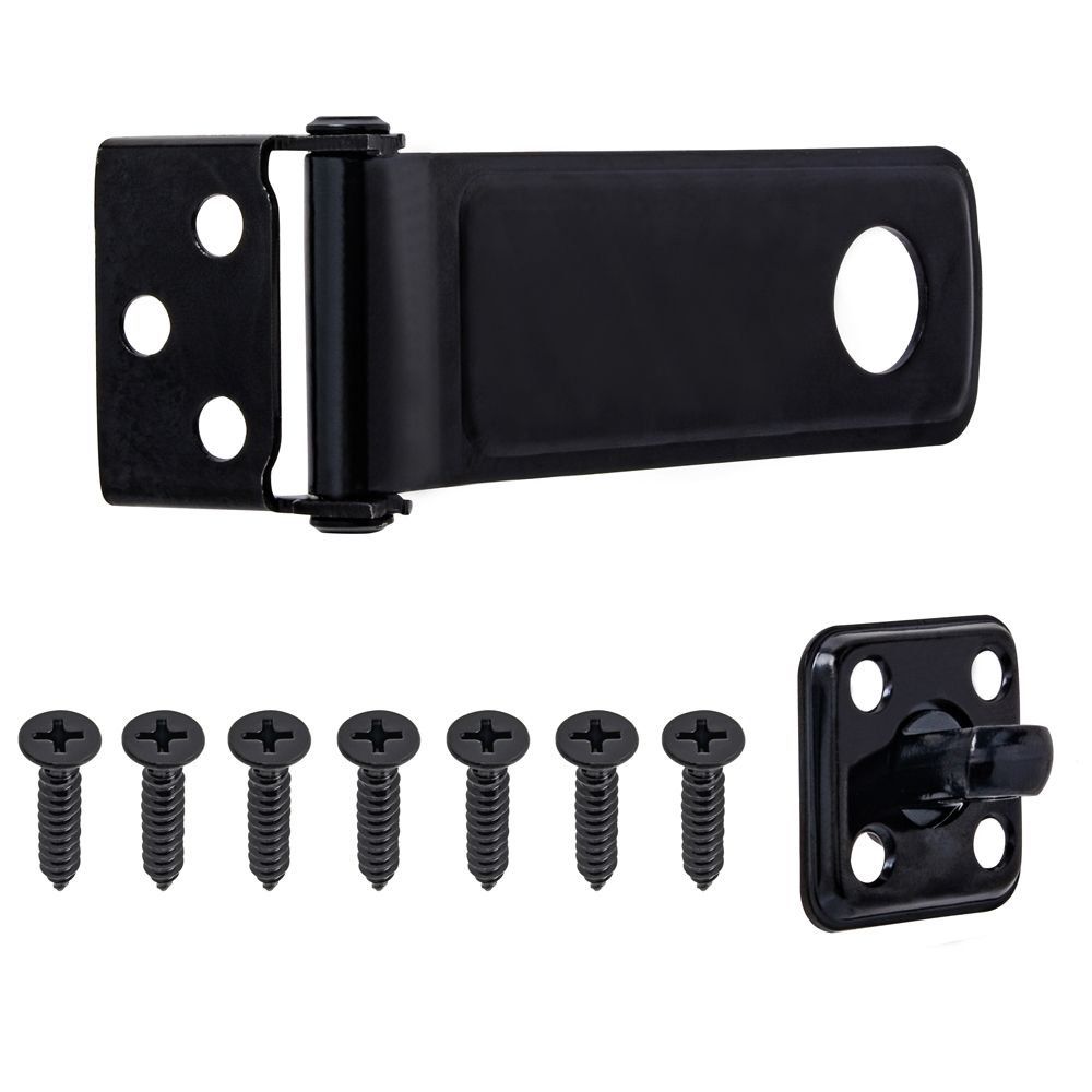Everbilt 41/2inch Latch Hasp in Black 1pk The Home Depot Canada