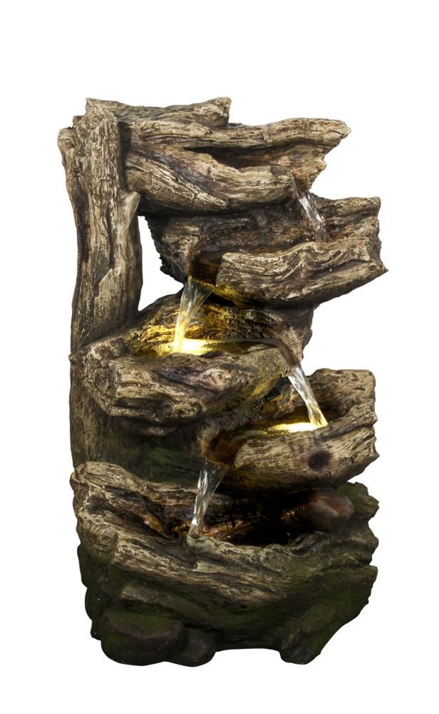 Henryka Polyresin 22 Inch Outdoor Fountain The Home Depot Canada Hi Line Gift Multi Level Branches Fountain
