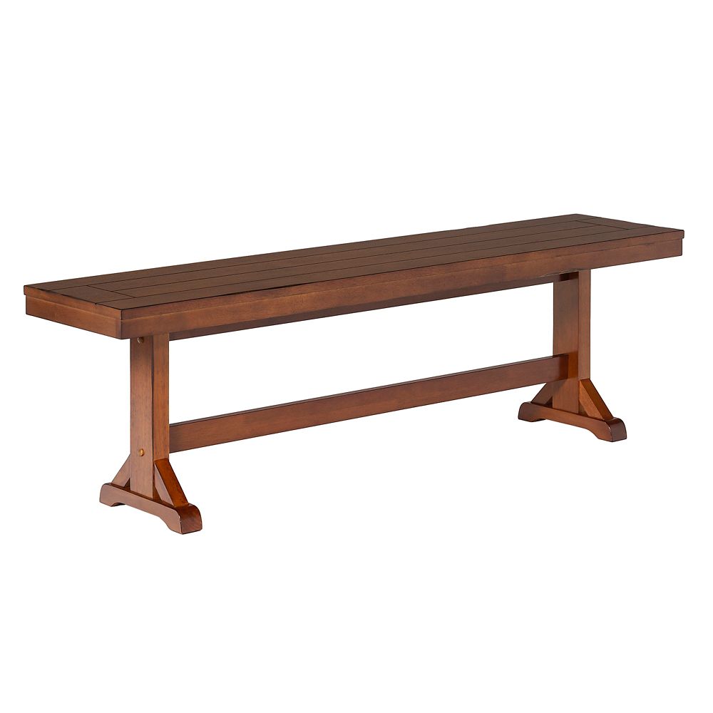 Walker Edison 3 Person Wood Dining Bench - Antique Brown | The Home ...