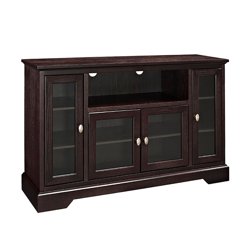 Walker Edison 52inch Wood Highboy TV Media Stand Storage Console