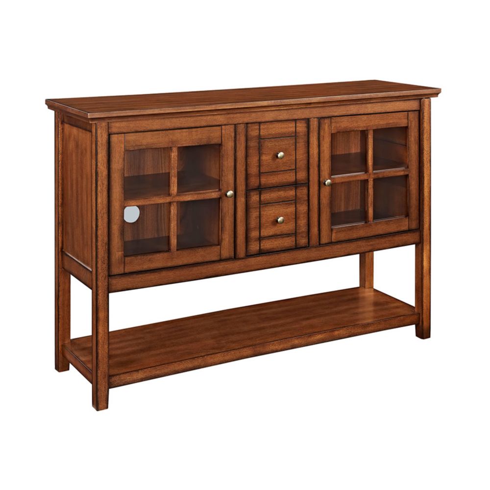 Walker Edison Rustic Farmhouse Buffet and Storage Brown The
