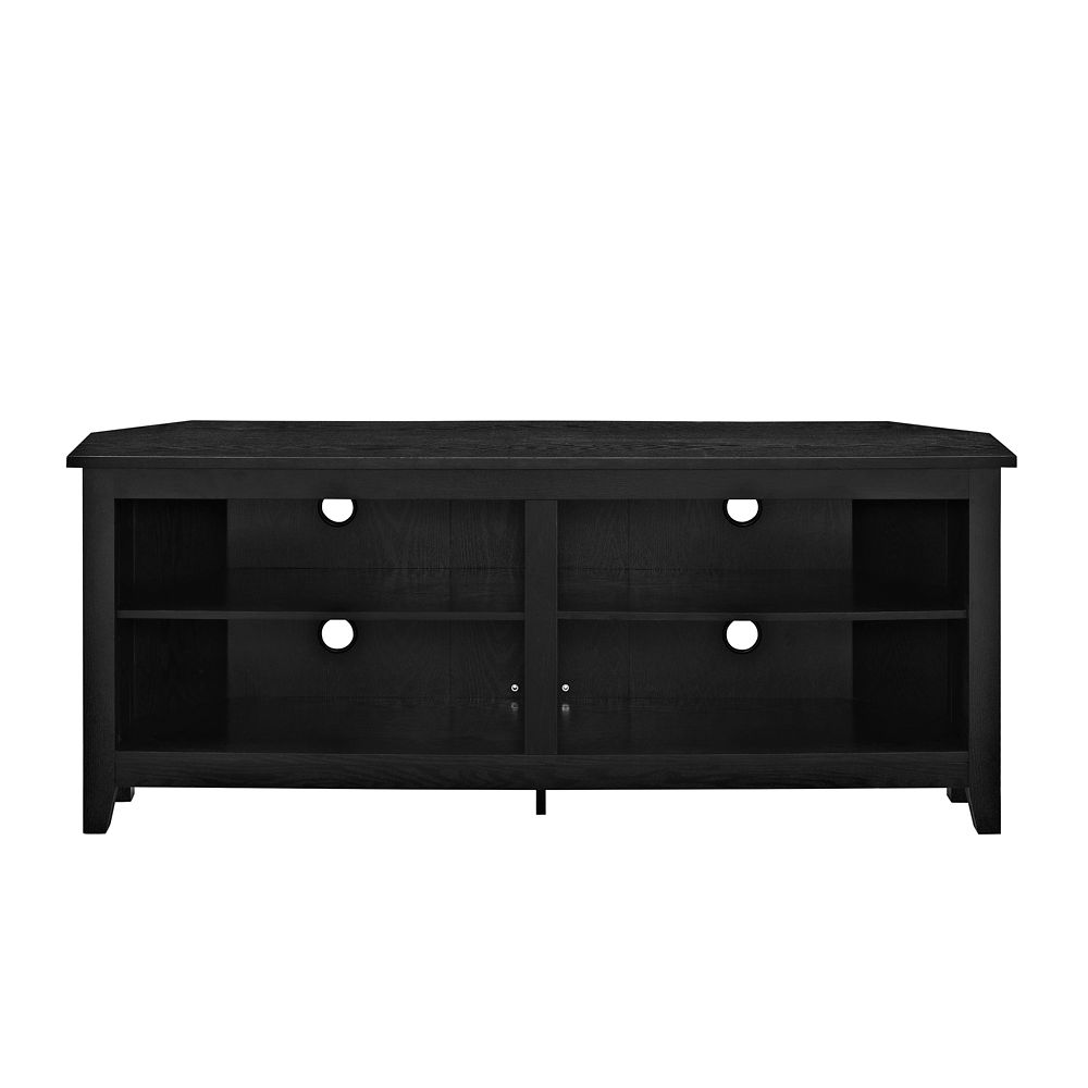 Walker Edison Simple Farmhouse Corner Tv Stand For S Up To 64 Simple Farmhouse Corner Tv Stand For S Up To 64 Inch Black Photo Of Product