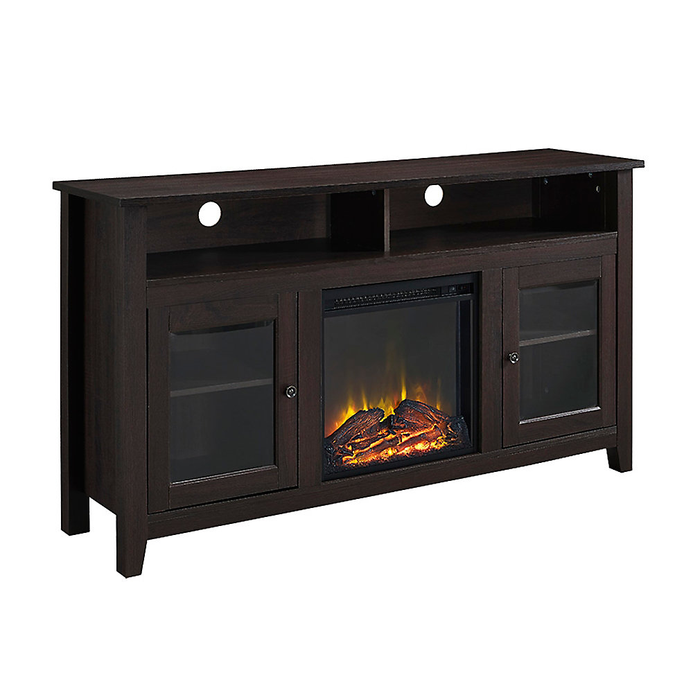 Tall Rustic Fireplace Tv Stand For S Up To 64 Inch Espresso