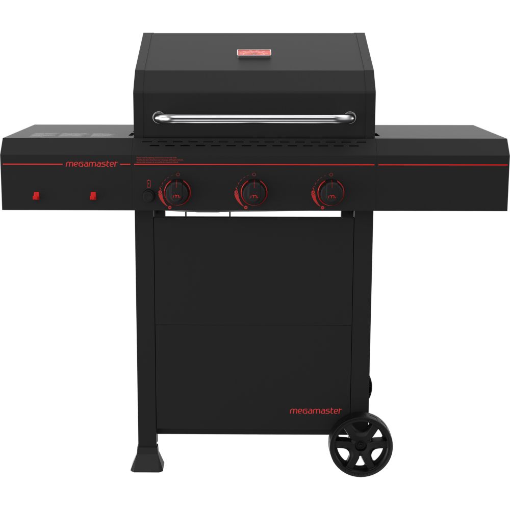 Megamaster 3Burner Propane BBQ in Black The Home Depot Canada