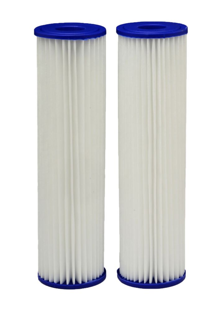 EcoPure Pleated Universal Replacement Water Filters, 2.5 inch x 10 inch