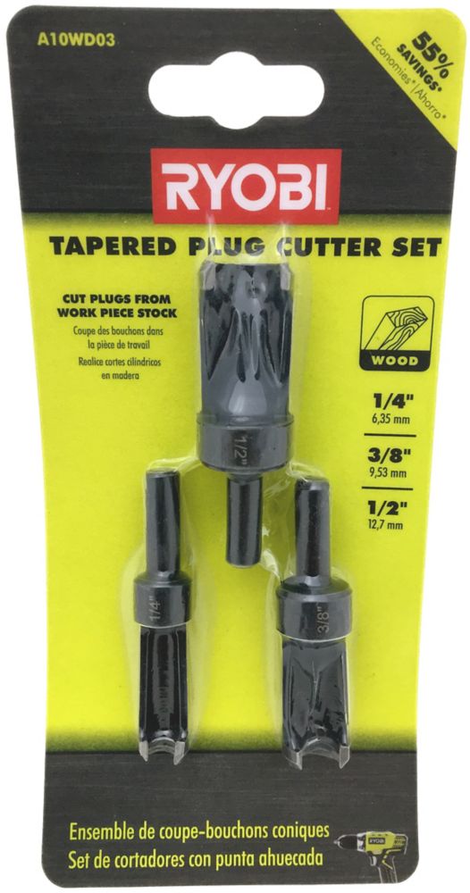 RYOBI Plug Cutter Set (3Piece) The Home Depot Canada
