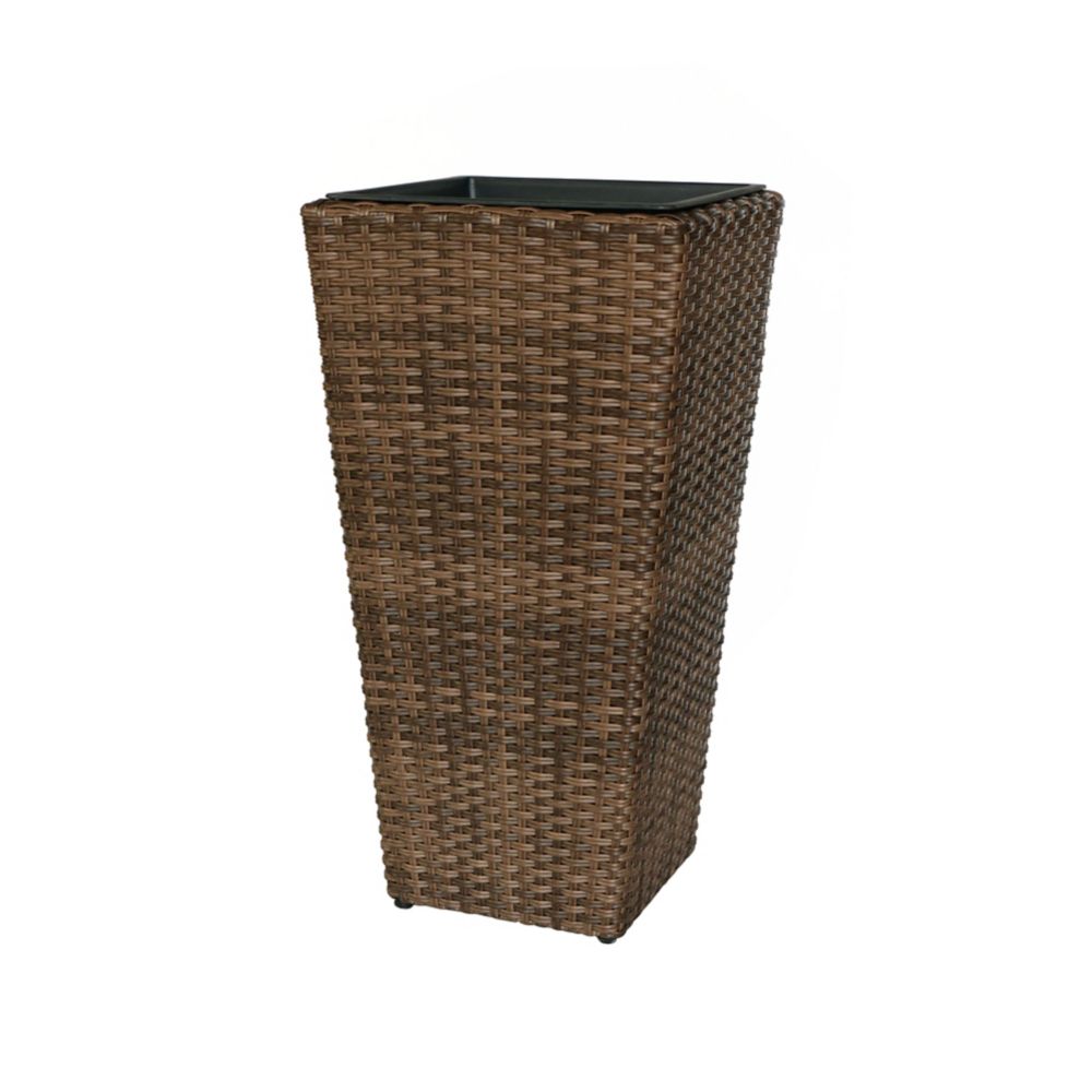 Hampton Bay 28 inch Tall Thin Sq.Planter (Brown) The