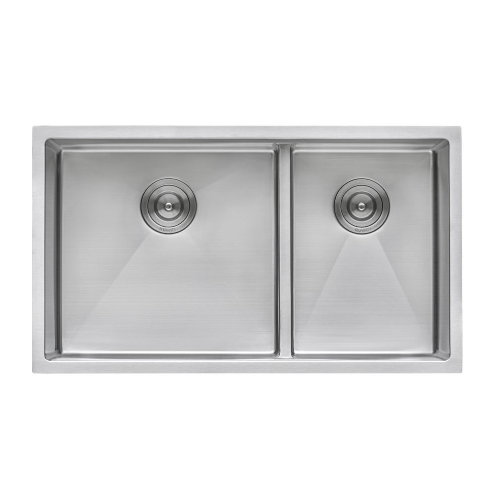 Ruvati 33 Inch Low Divide Double Bowl 60 40 Undermount 16 Gauge ruvati-33-inch-low-divide-double-bowl-60-40-undermount-16-gauge