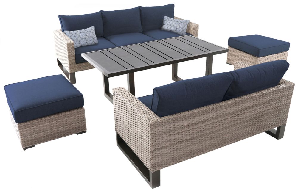 Hampton Bay Park Heights 5 Piece Wicker Outdoor Patio Deep Seating Hampton Bay Park Heights 5 Piece Wicker