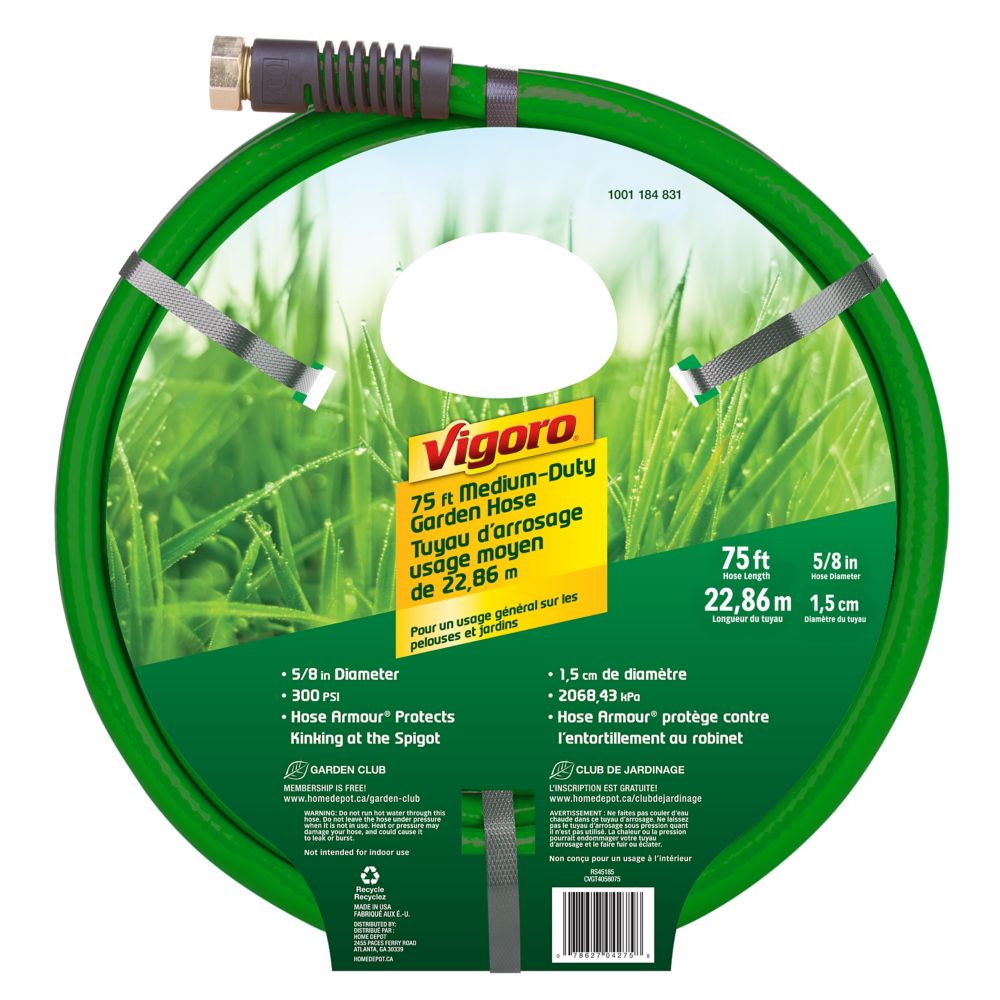 Vigoro Medium Duty Hose 5/8 X 75 ft. The Home Depot Canada